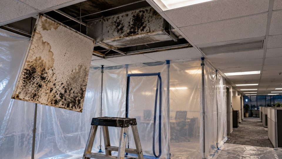 Commercial mold remediation in a Montgomery County office building