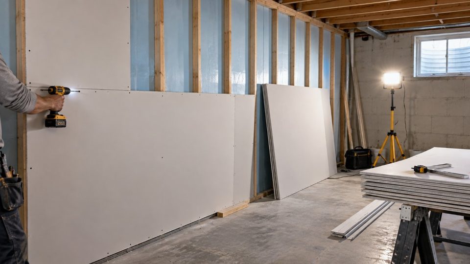 Rebuilding a basement wall after mold damage repair