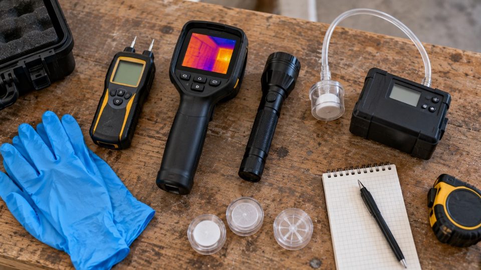 Inspection tools and sampling equipment used for mold assessment