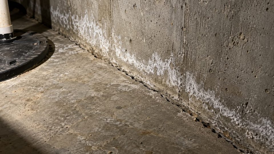 Basement slab joint and foundation wall, the shared entry path for radon and moisture